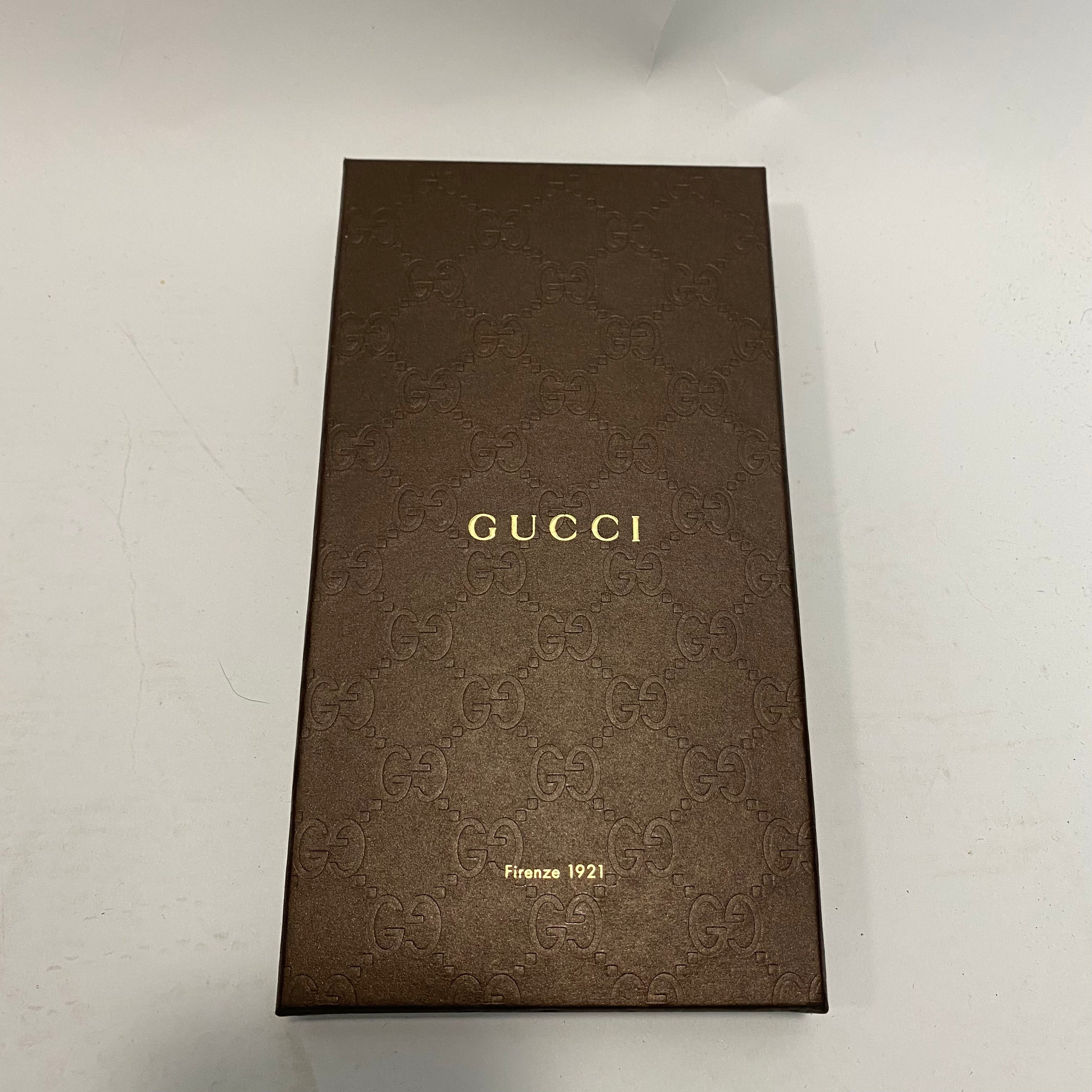 Gucci New Red & Brown Leather Luggage Tag