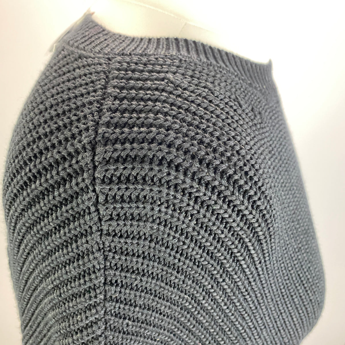Staud New £360 Black Thick Knit Midi Dress L