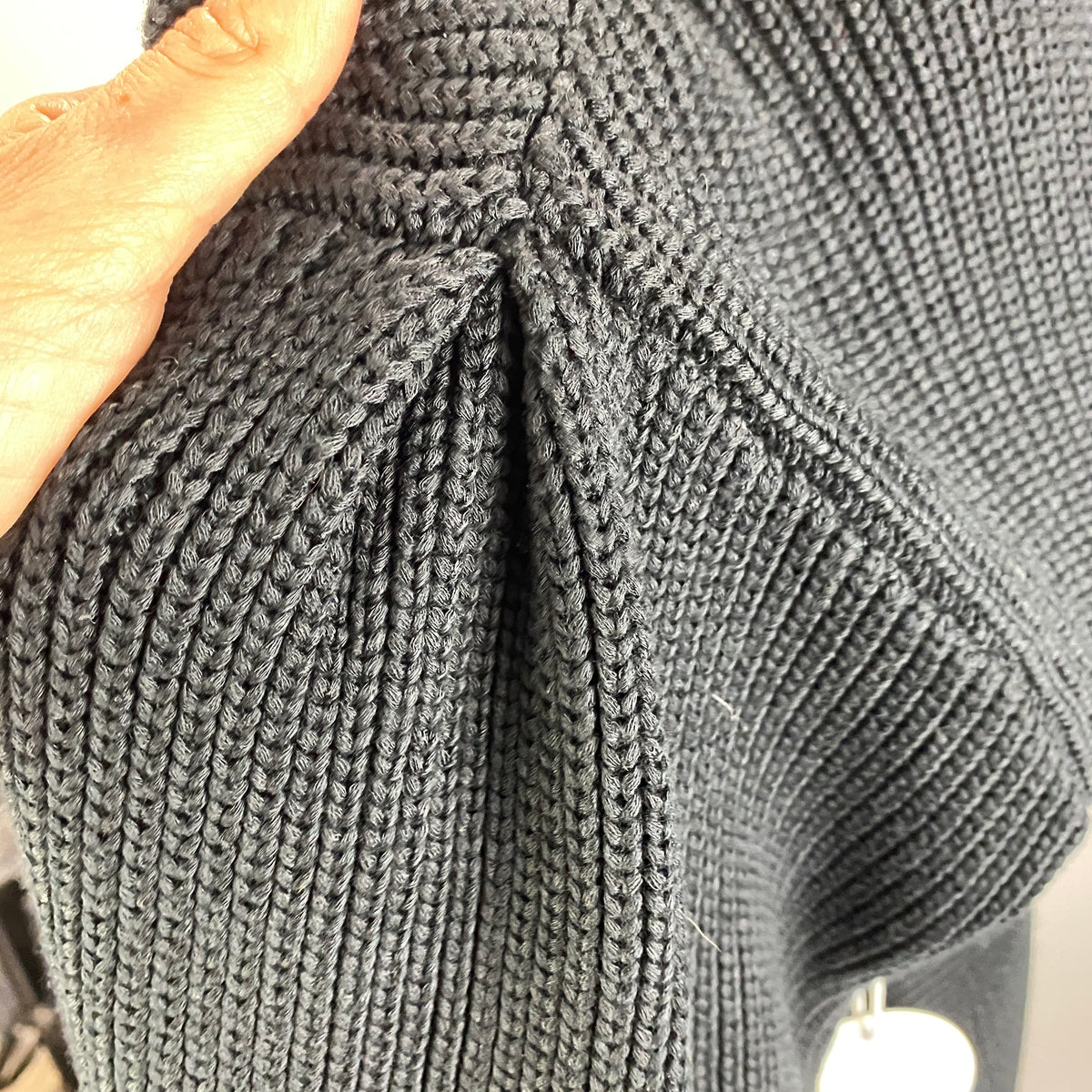 Staud New £360 Black Thick Knit Midi Dress L