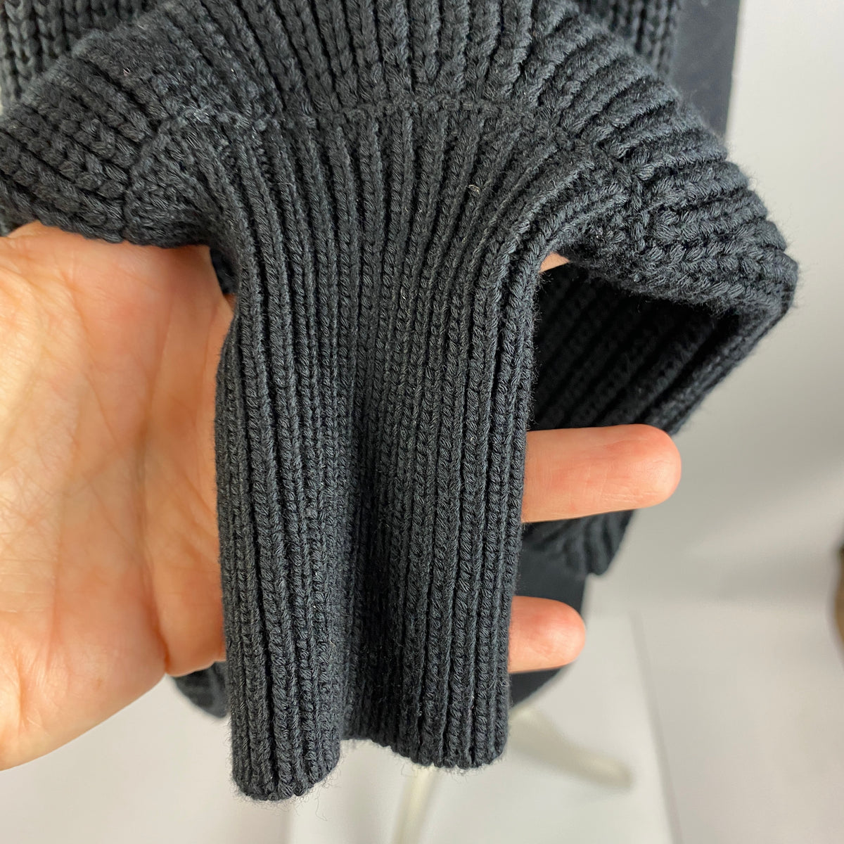 Staud New £360 Black Thick Knit Midi Dress L