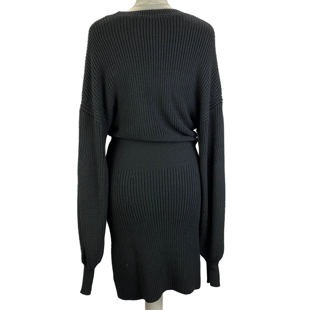 Staud New £360 Black Thick Knit Midi Dress L