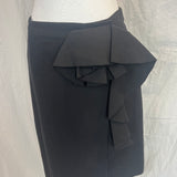 Marni Black Cotton Frill Detail Wrap Midi Skirt S/M