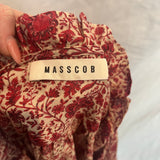Masscob Berry & Ecru Floral Superfine Cotton Blouse XS