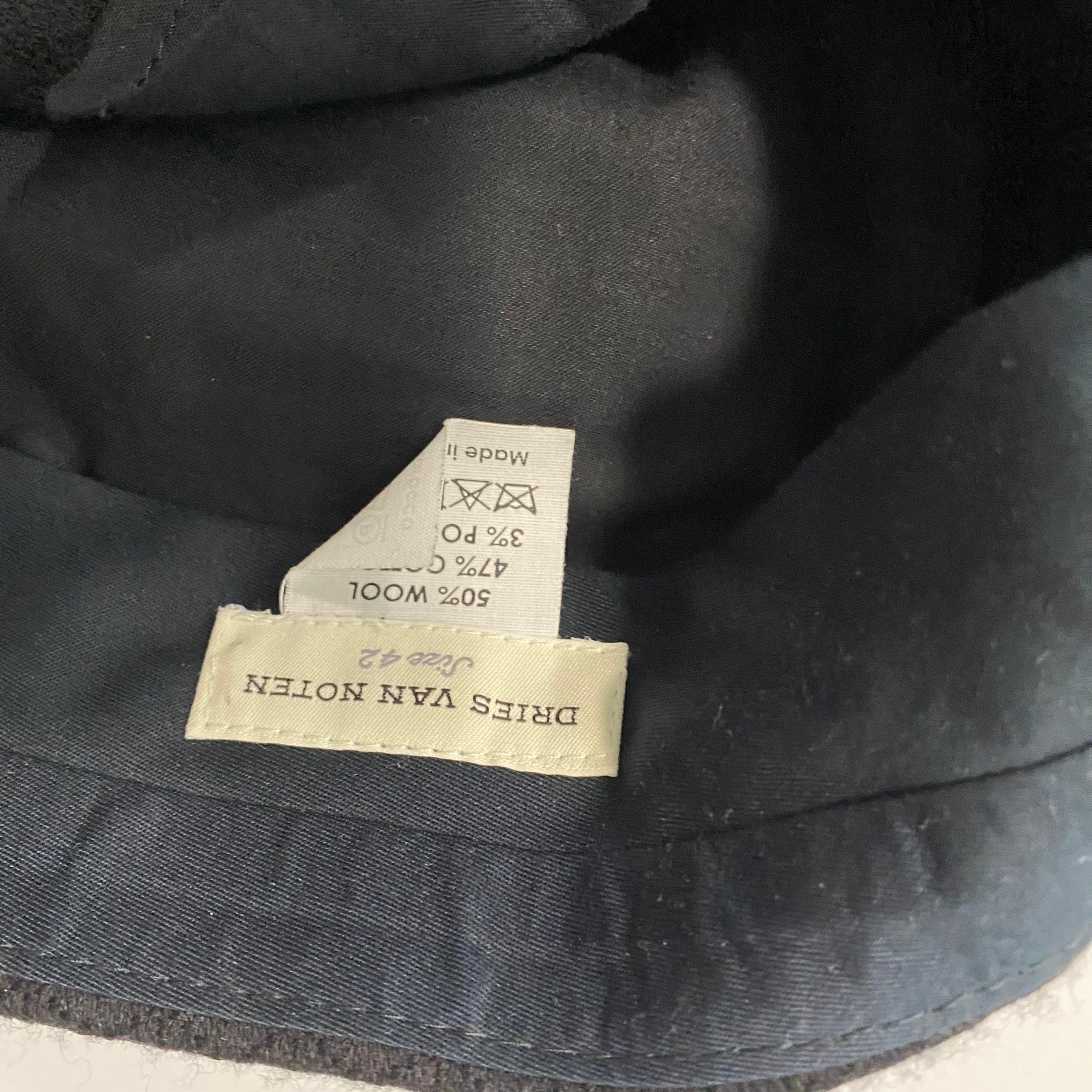 Dries Van Noten Black Wool Mix Jacquard Tuxedo Trousers L