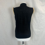 Yves Saint Laurent Black Superfine Wool Crochet Trim Top M/L