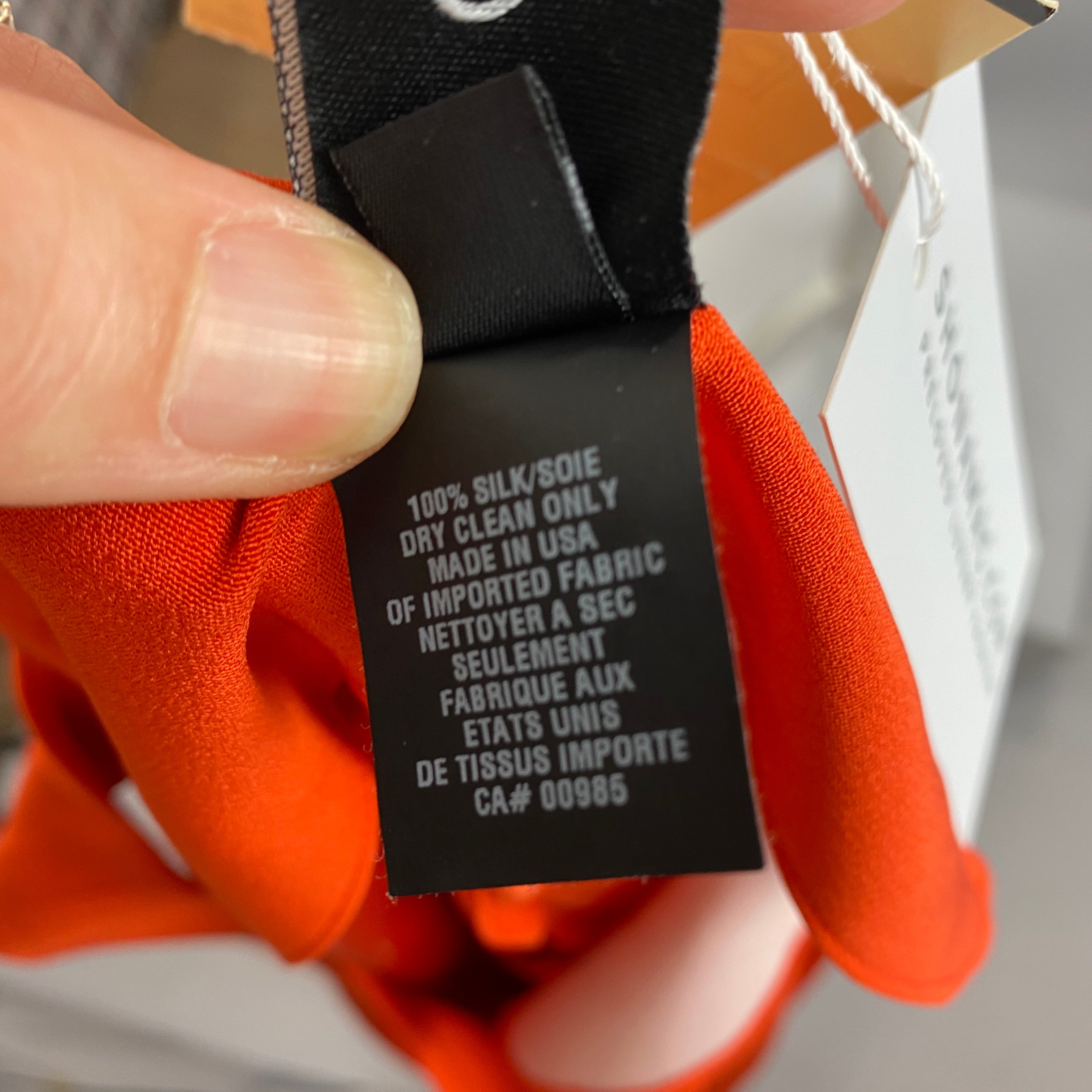 Zero Maria Cornejo New £710 Orange Silk Asymmetric Drape Dress M