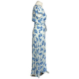 Rixo Brand New Blue & White Floral Print Aspen Maxi Dress XXS