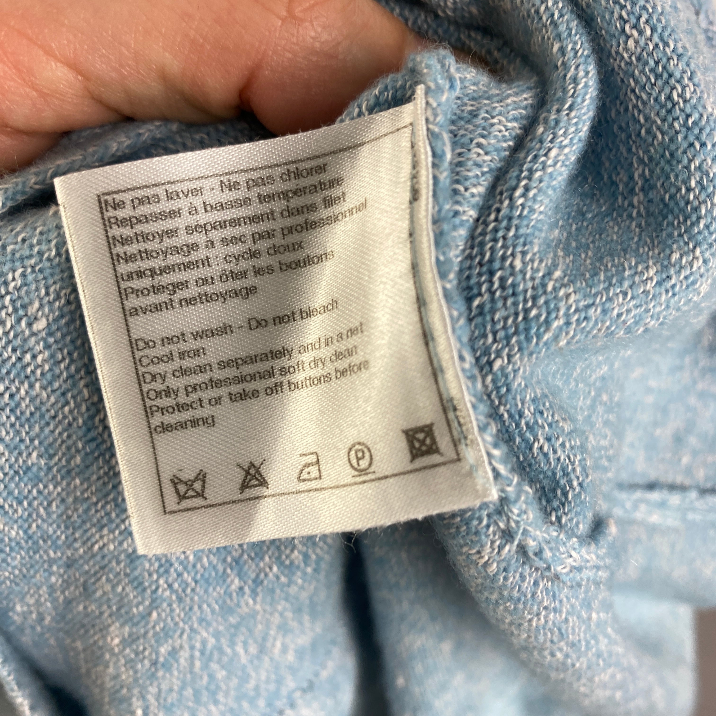Chanel Sky Blue Linen & Cashmere Cardigan M