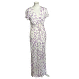 Rixo Brand New Pale Lilac & Ivory Print Clarissa Maxi Dress S