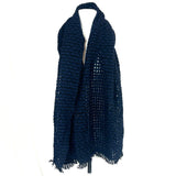 Isabel Marant Etoile Black & Navy Loose Weave Pure Cashmere Scarf