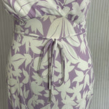 Rixo Brand New Pale Lilac & Ivory Print Clarissa Maxi Dress S