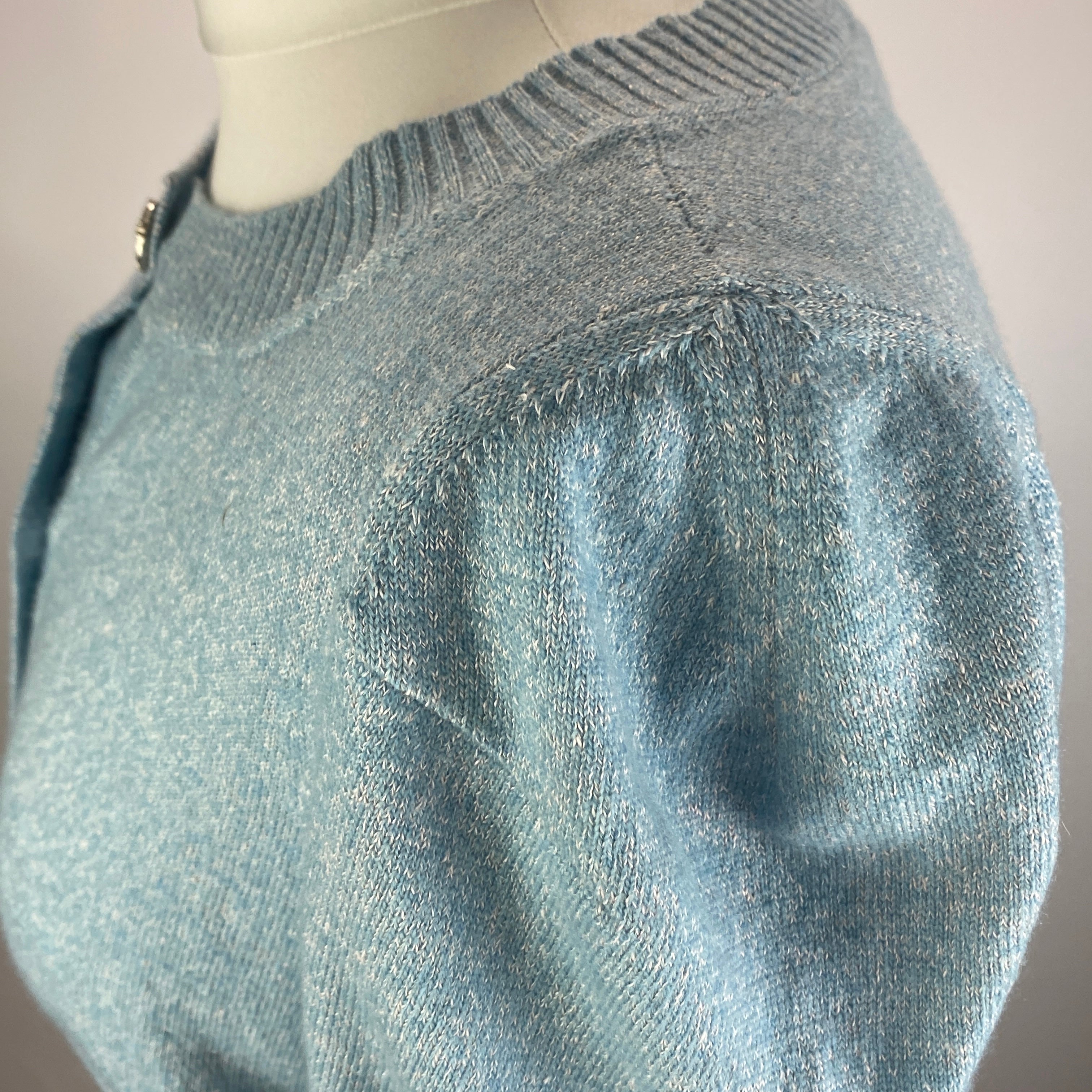Chanel Sky Blue Linen & Cashmere Cardigan M