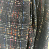 Faliero Sarti Black & Rainbow Check Wool & Silk Textured Scarf