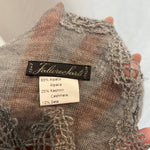 Faliero Sarti Pale Grey Embroidered Cashmere & Alpaca Scarf