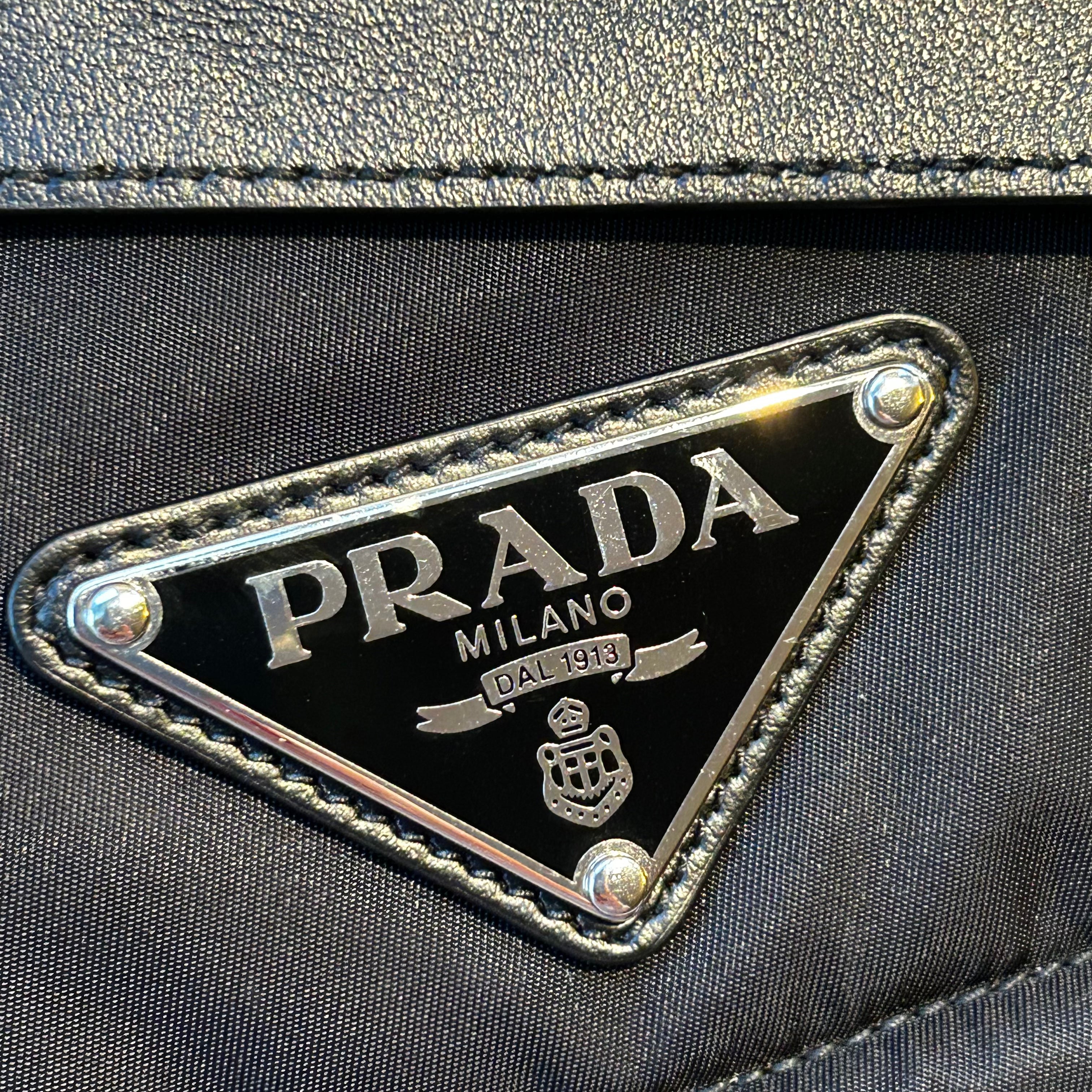 Prada £2100 Black re-Nylon Large Messenger Bag