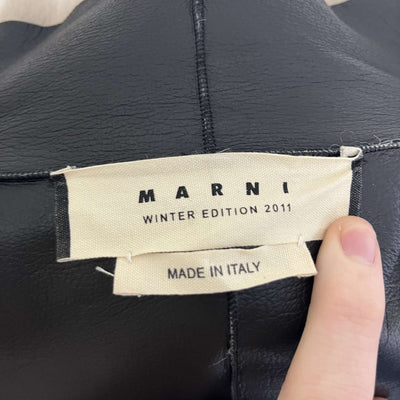 Marni Black & Pearl Lamb Shearling Zippered Jacket XS