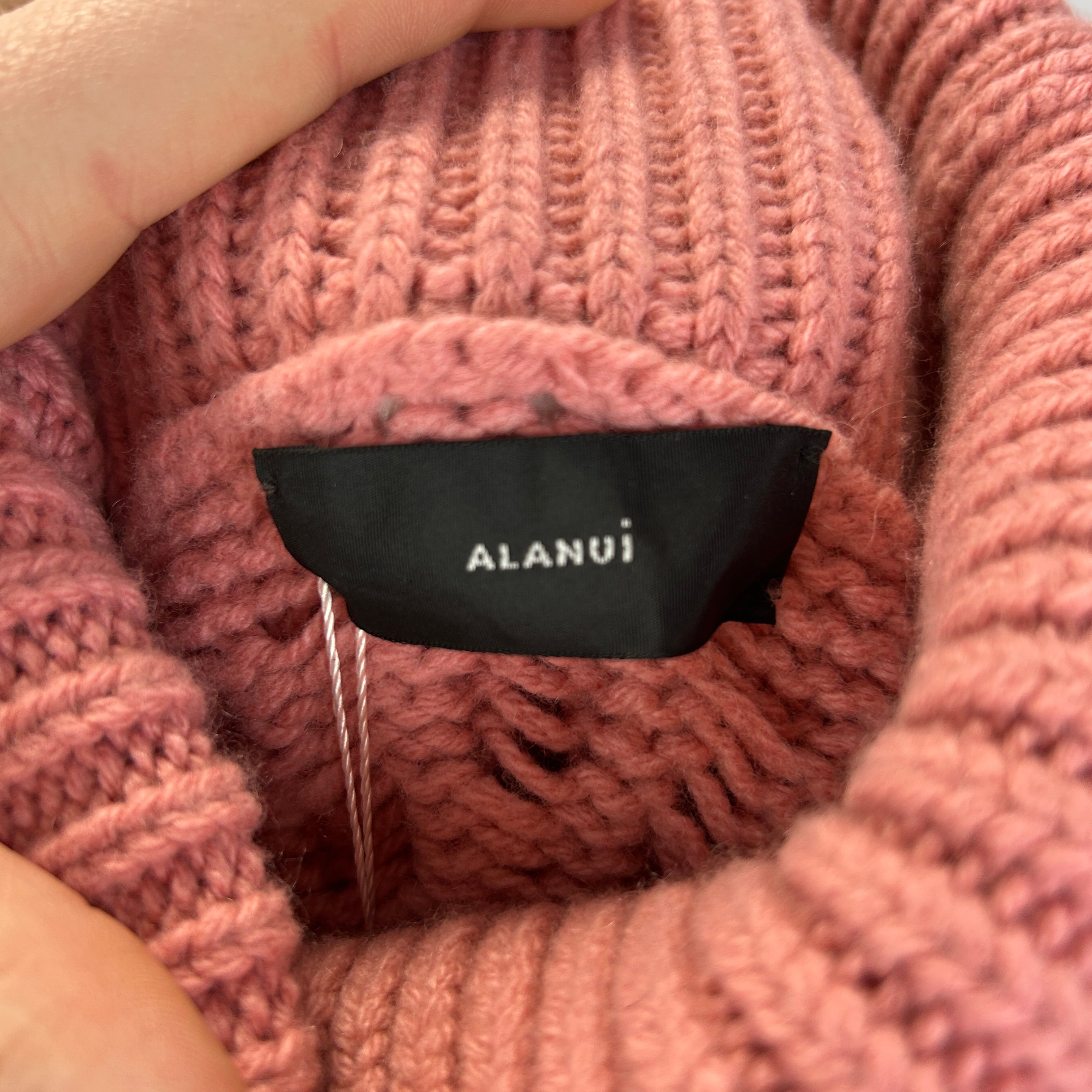 Alanui Pink Cashmere & Wool Chunky Roll Neck Sweater S/M