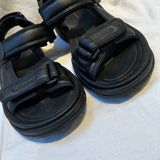 Balenciaga £750  Black Vegan Leather Tourist Flatbed Sandals 41