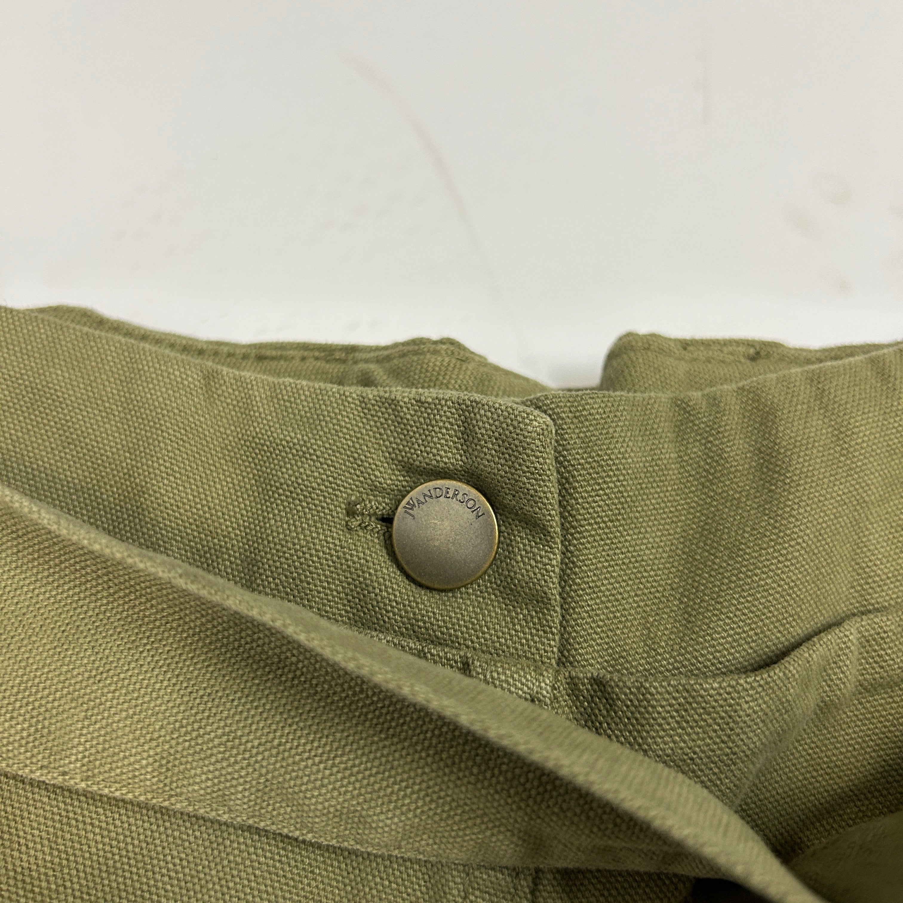 JW Anderson New £490 Khaki Fold Front Utility Trousers XXS