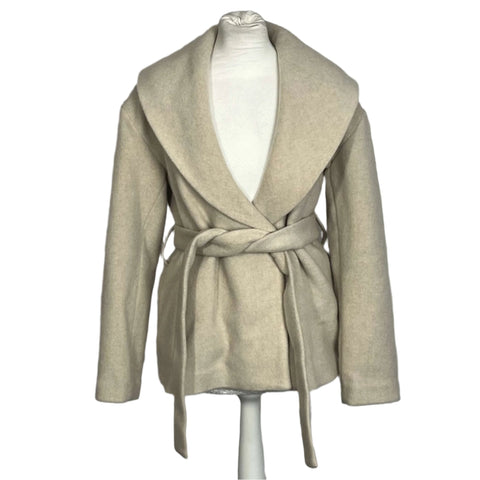 Reformation Brand New Cream Regent Belted Jacket S