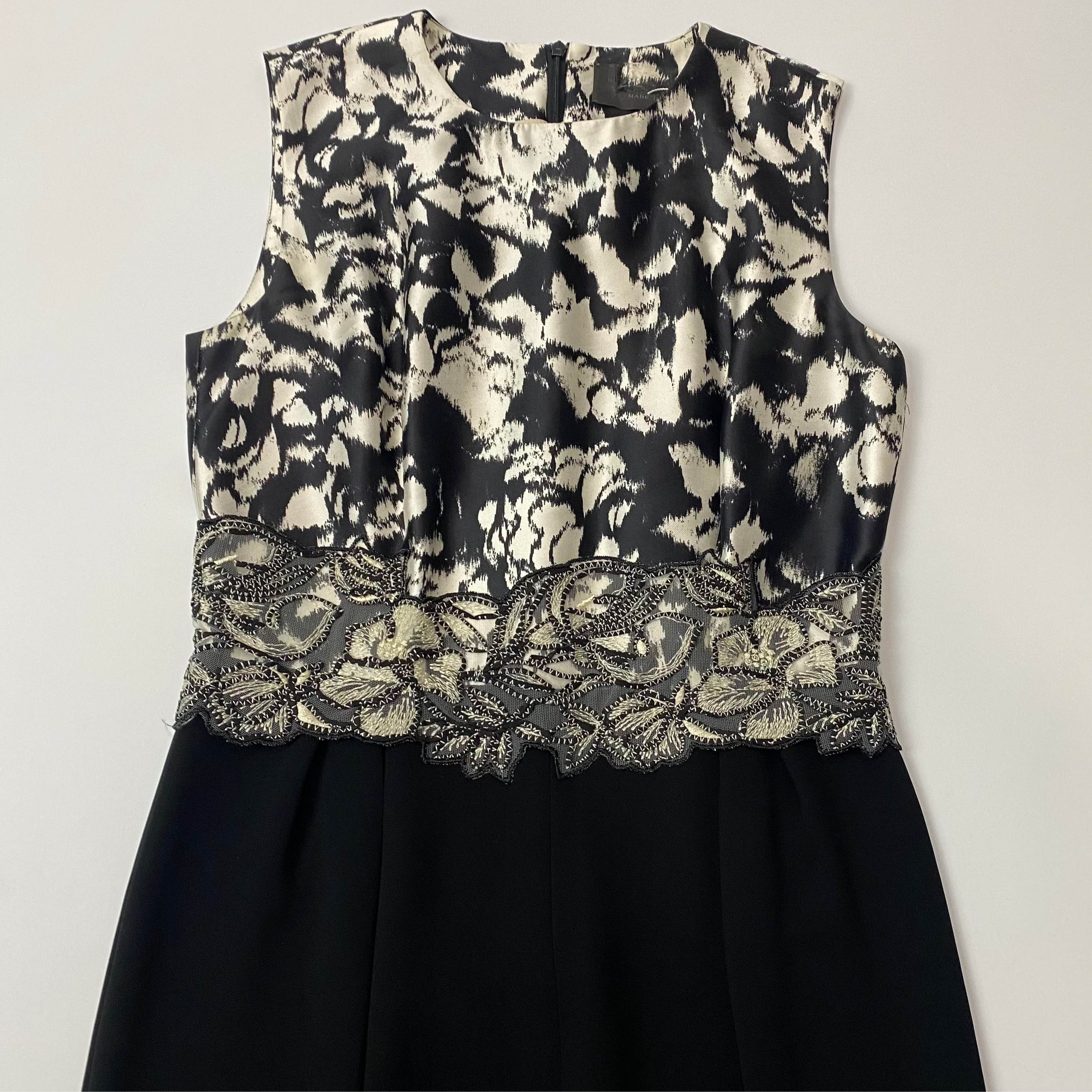 Max Mara Pianoforte Monochrome Silk Jumpsuit S