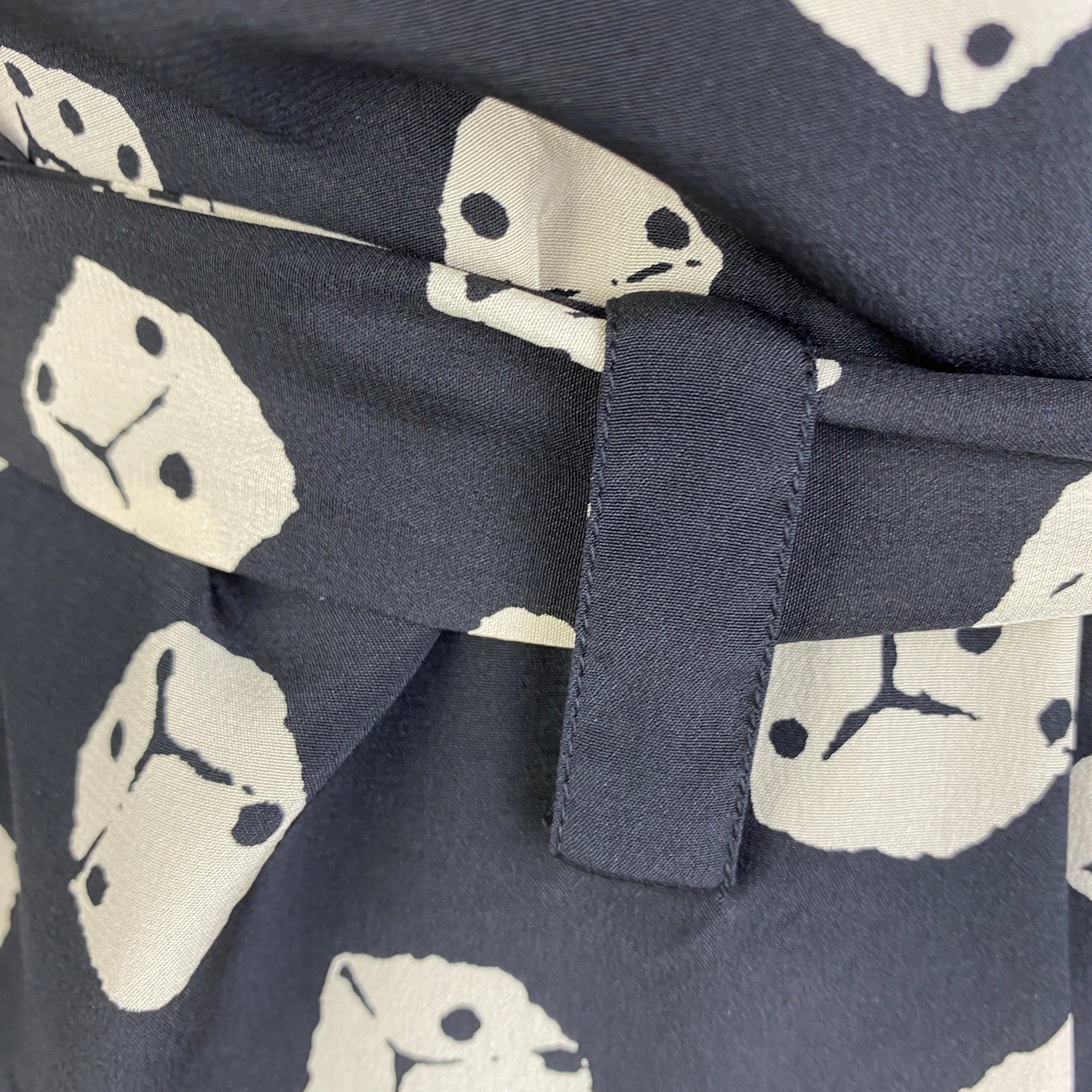 Moschino Black & Cream Dice Print Silk Shirtdress S