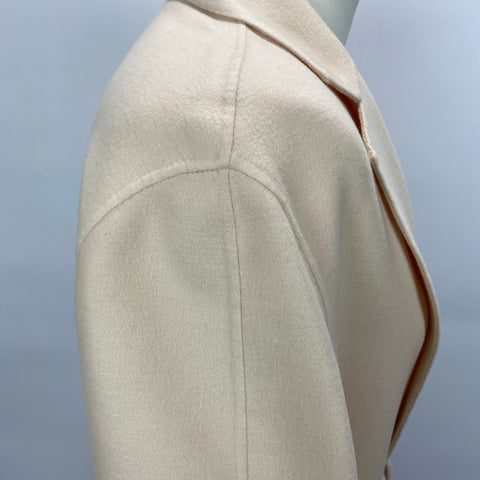 Joseph New £945 Cream Wool & Silk Belted Coat S
