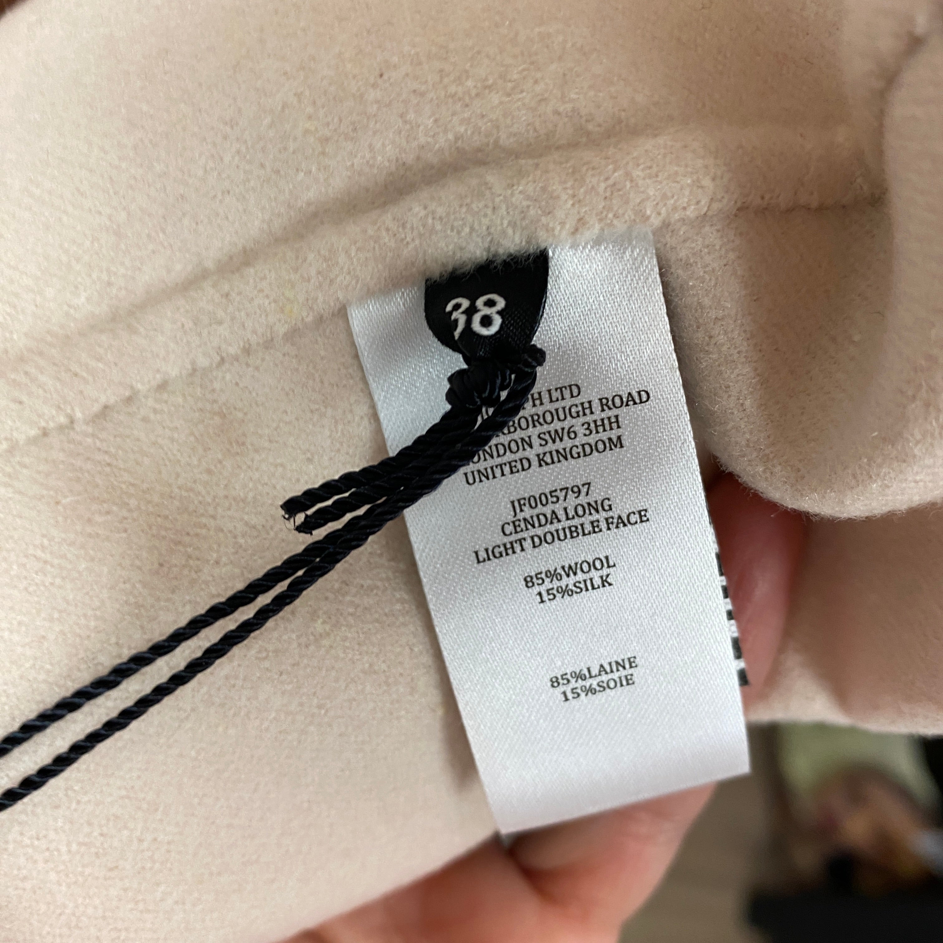 Joseph New £945 Cream Wool & Silk Belted Coat S