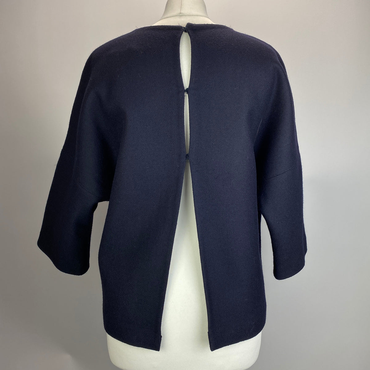 Stella McCartney Navy Wool Split Back Top XL