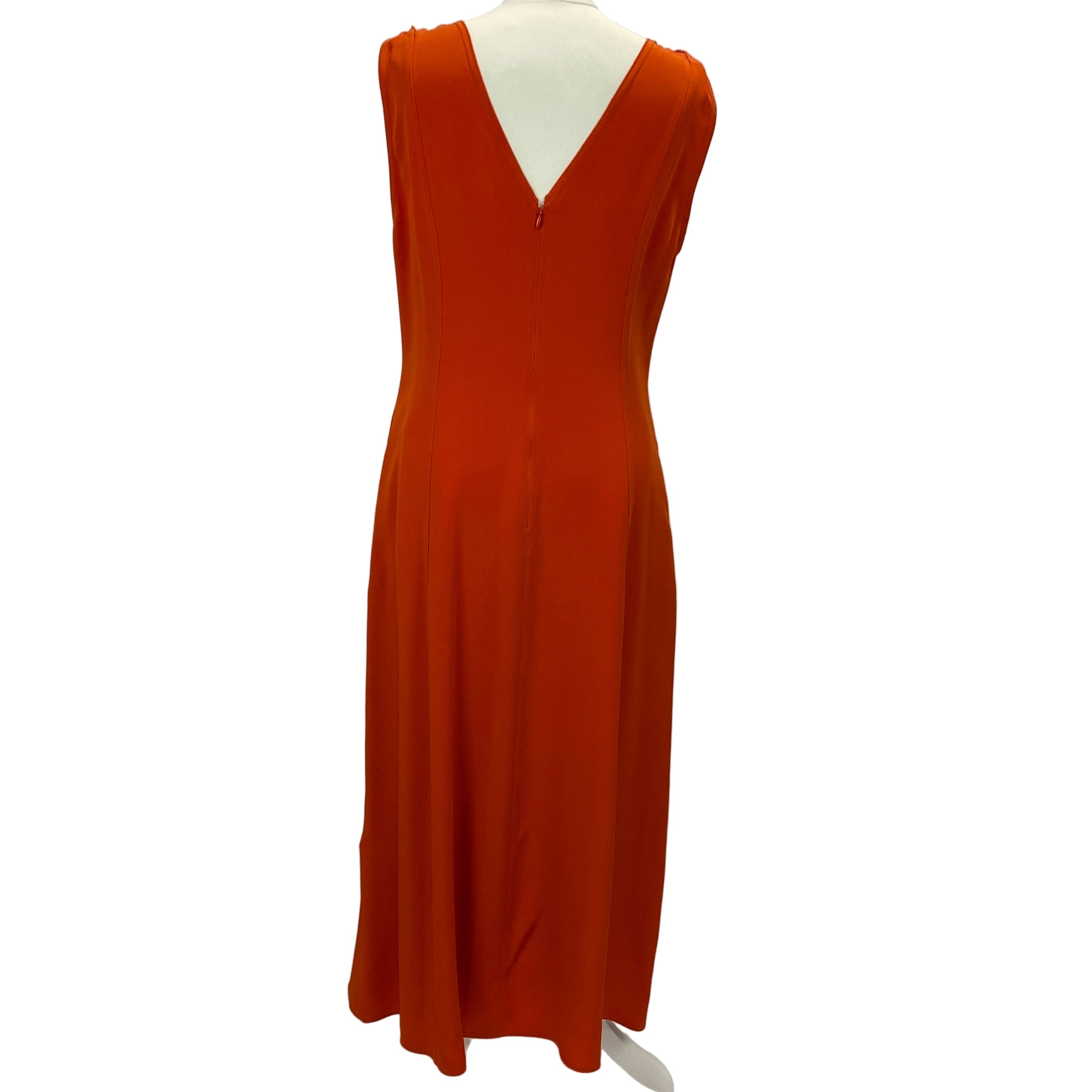 Victoria Beckham New £1000 Orange Crepe Midi Dress M
