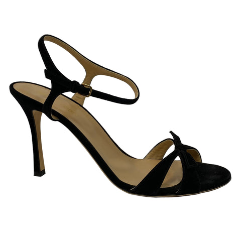 Sergio Rossi £750 Black Suede Strappy Evening Sandals 39
