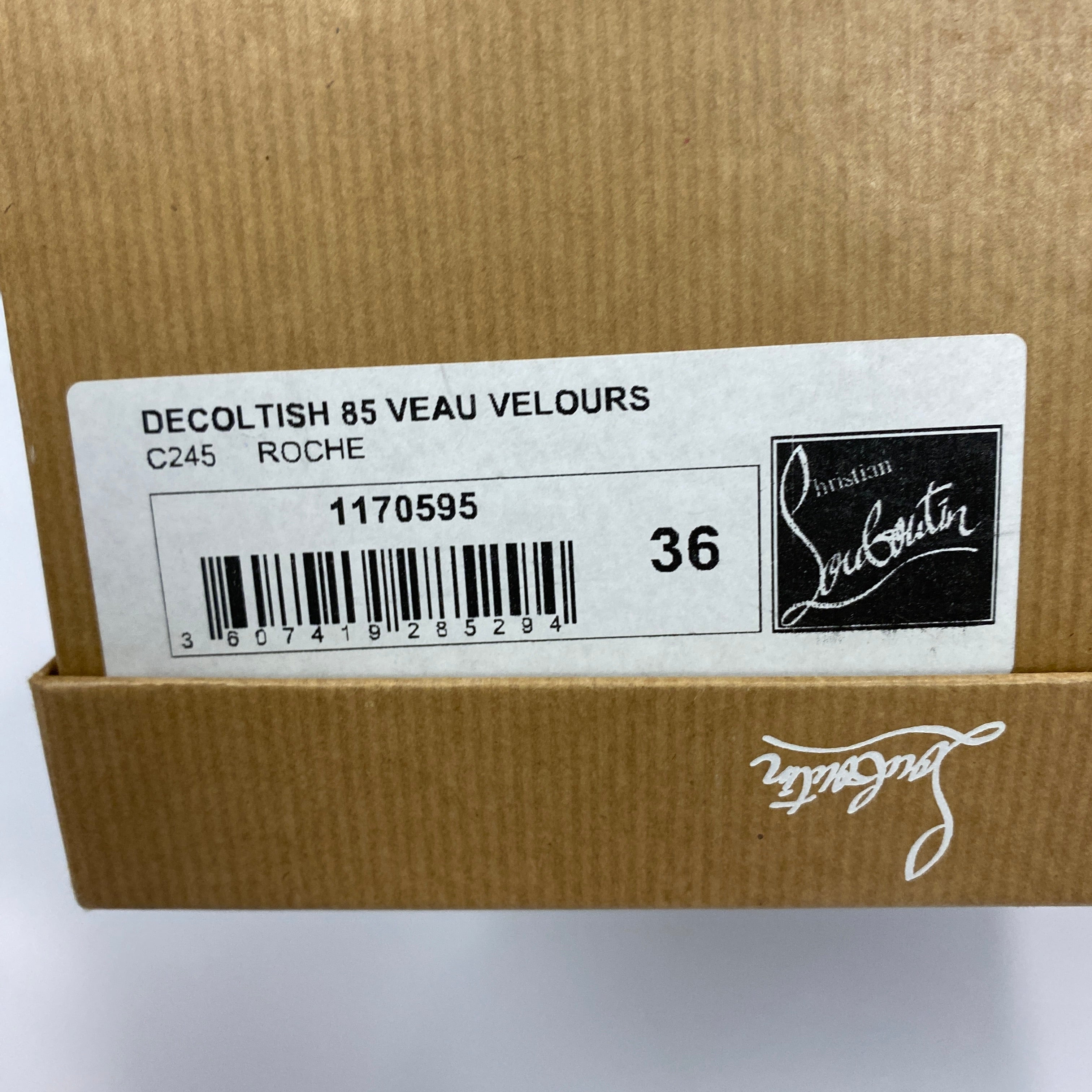 Christian Louboutin £470 Grey Suede Decoltish 85 Heels 36