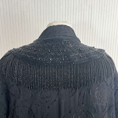 Dries Van Noten New Black Beaded Brocade Coat M