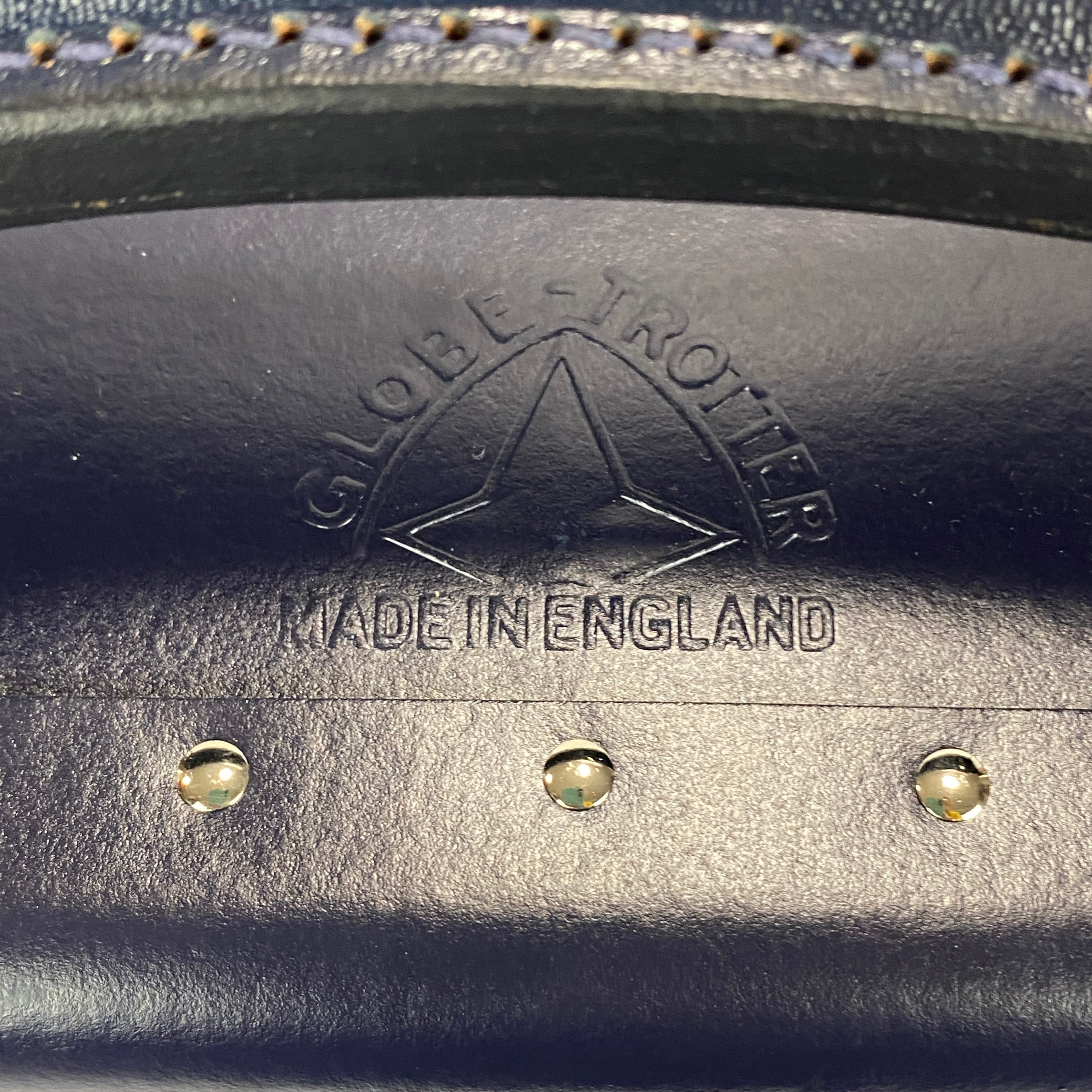 Globe-Trotter £2195  Navy Centenary Medium Check-In 2 Wheel Suitcase