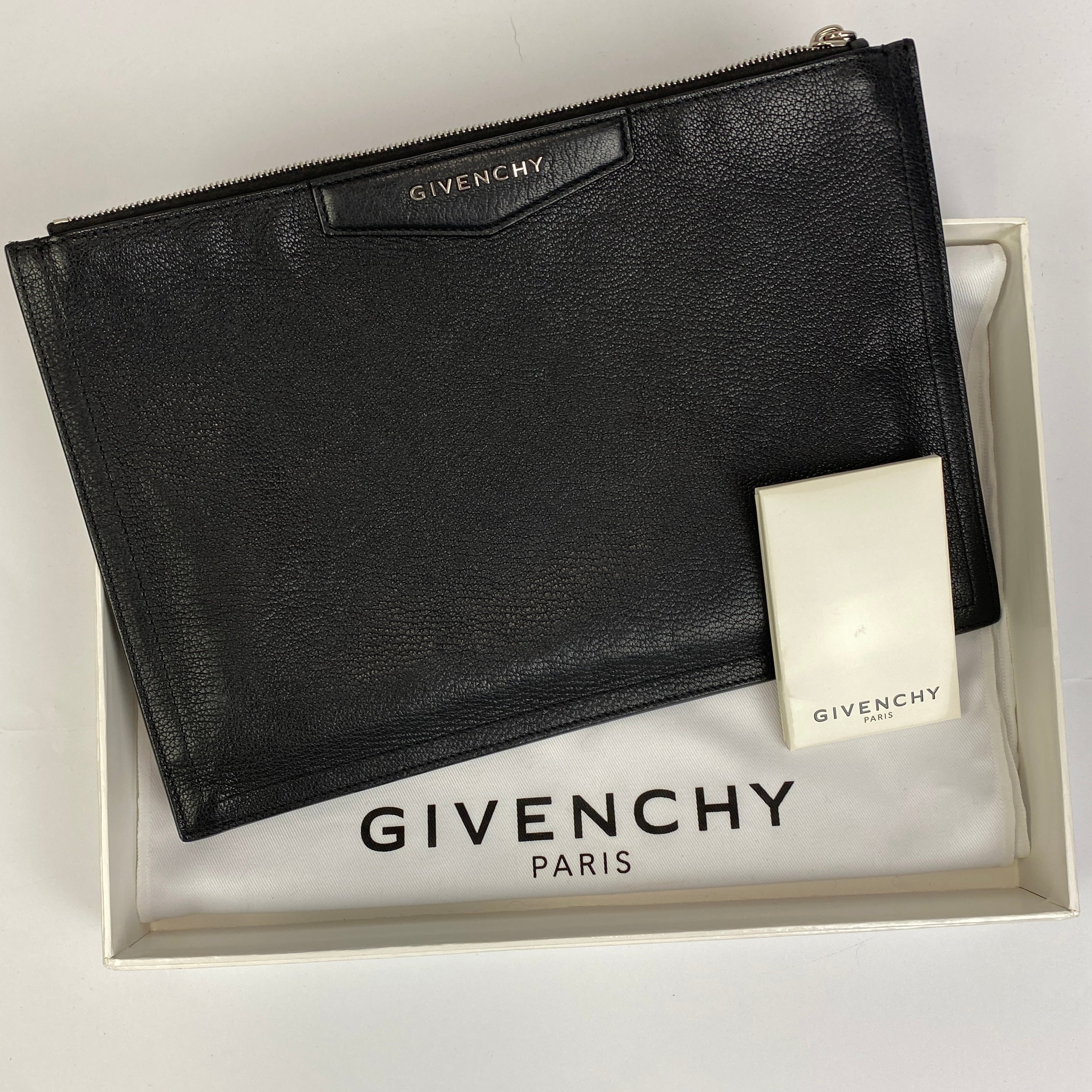 Givenchy Black Antigonia Pouch Clutch Bag