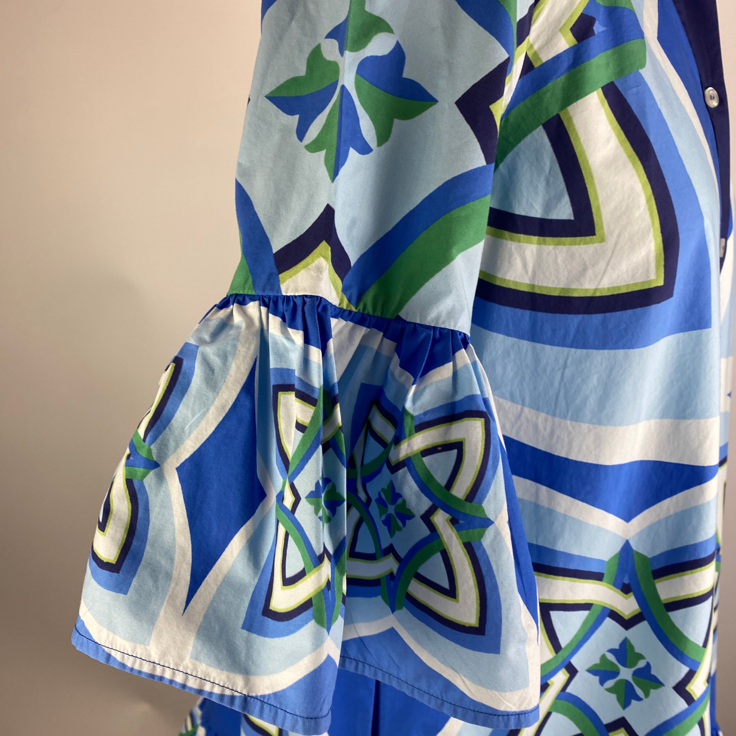 La Double J Shades of Blue Choux Cotton Poplin Dress XS