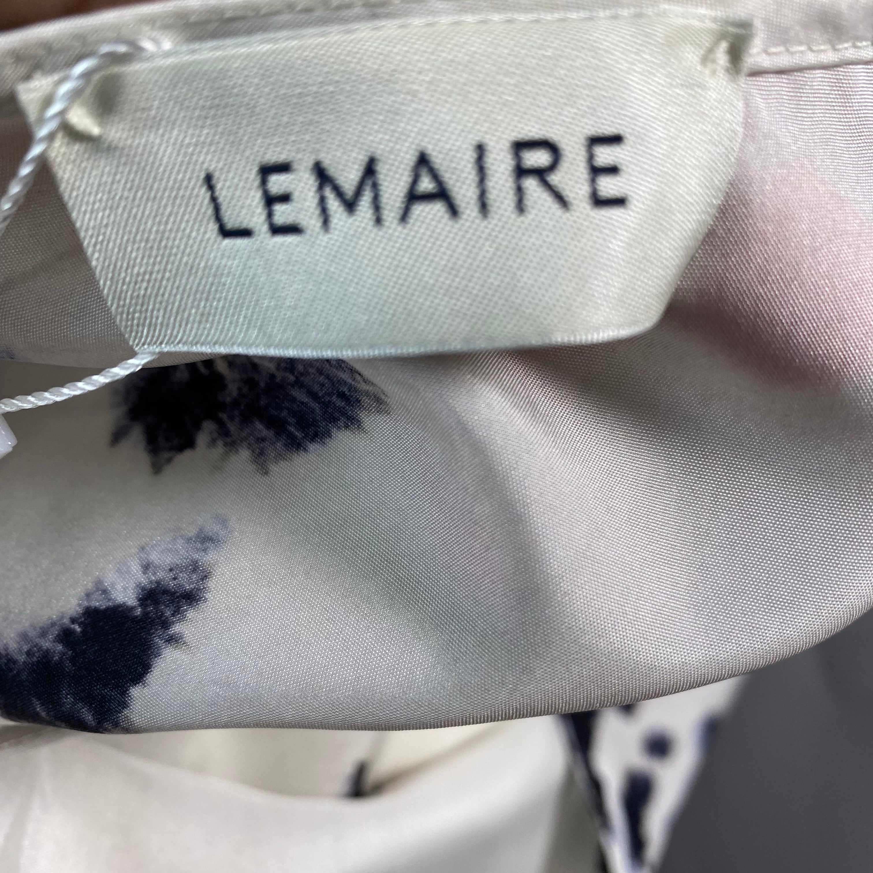 Lemaire Vanilla & Black Brushstroke Silk Mix Top S