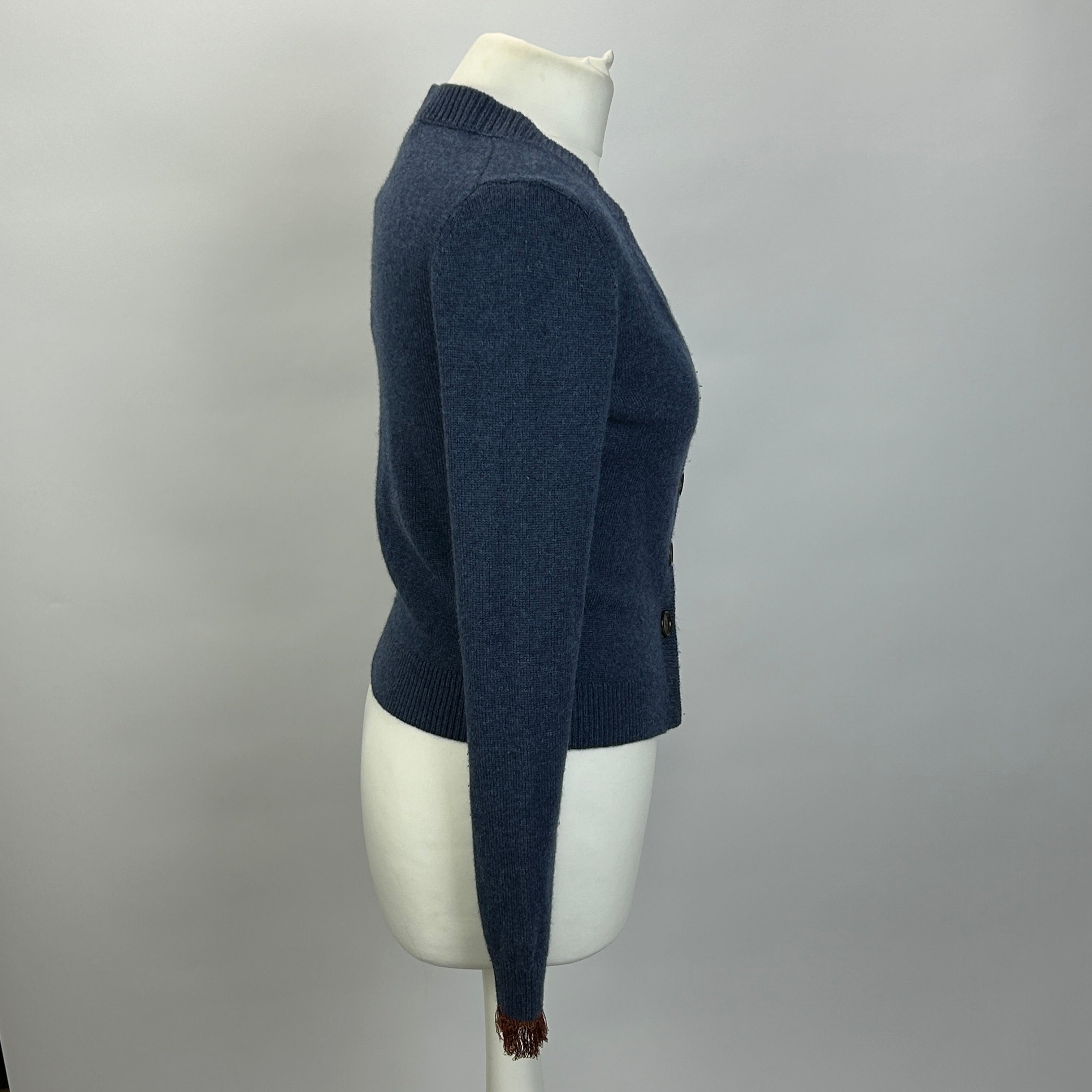 Chloe Denim Blue Cashmere Crop Cardigan S
