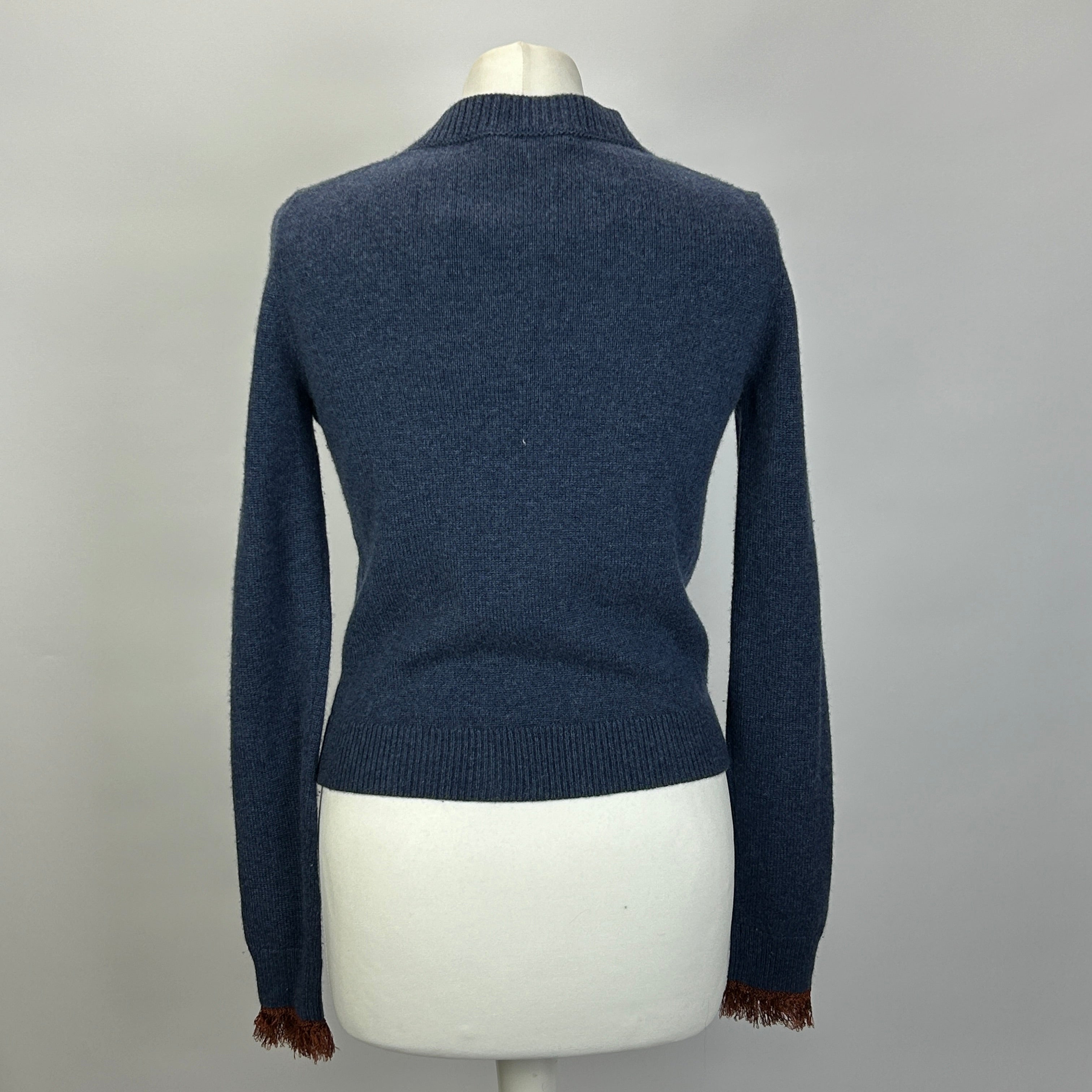 Chloe Denim Blue Cashmere Crop Cardigan S