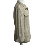 Loro Piana £2075 Beige Herringbone Linen Maxi Traveller Jacket XS