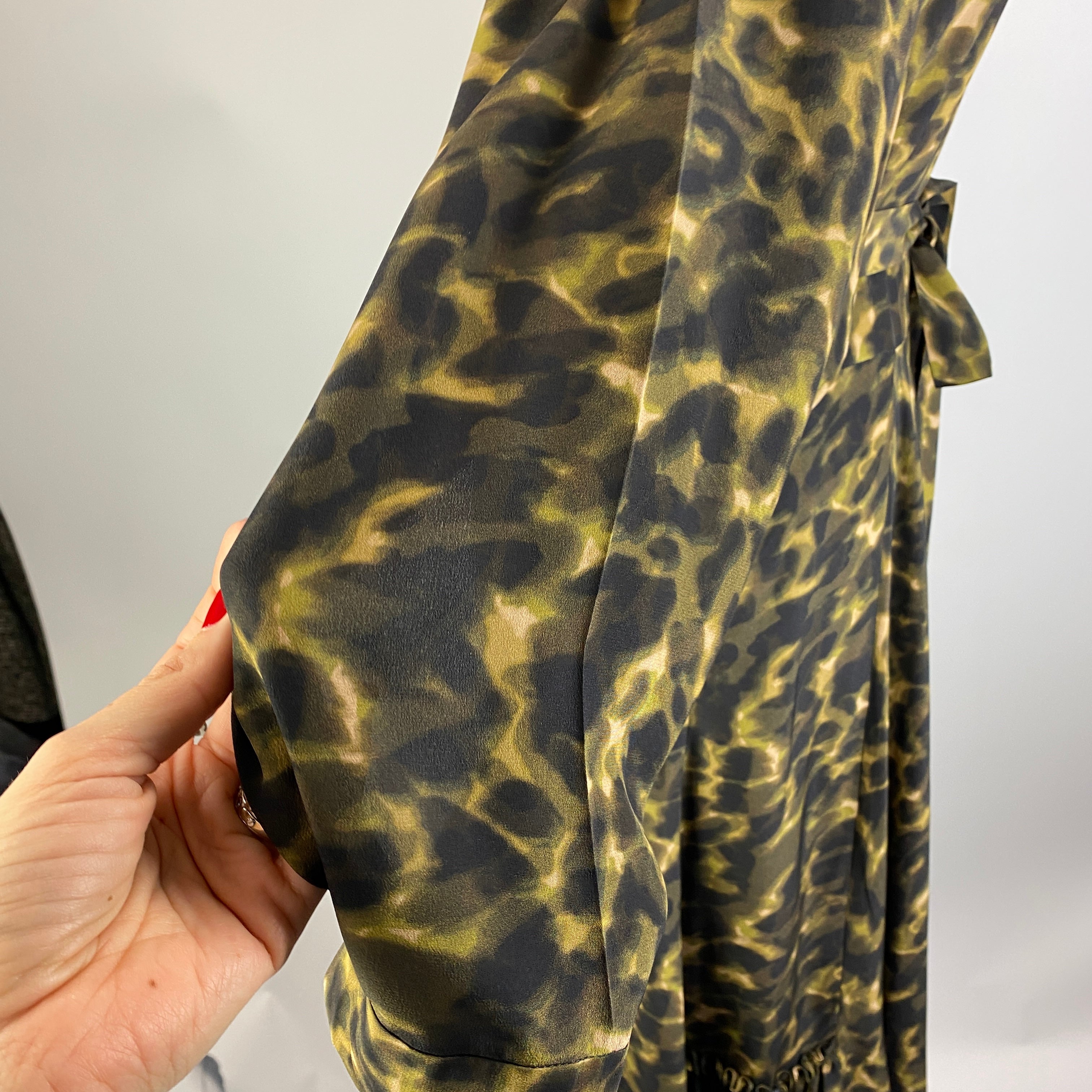 Stella McCartney Camo Print Silk Tiered Maxi Dress XXS/XS/S