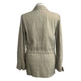 Loro Piana £2075 Beige Herringbone Linen Maxi Traveller Jacket XS