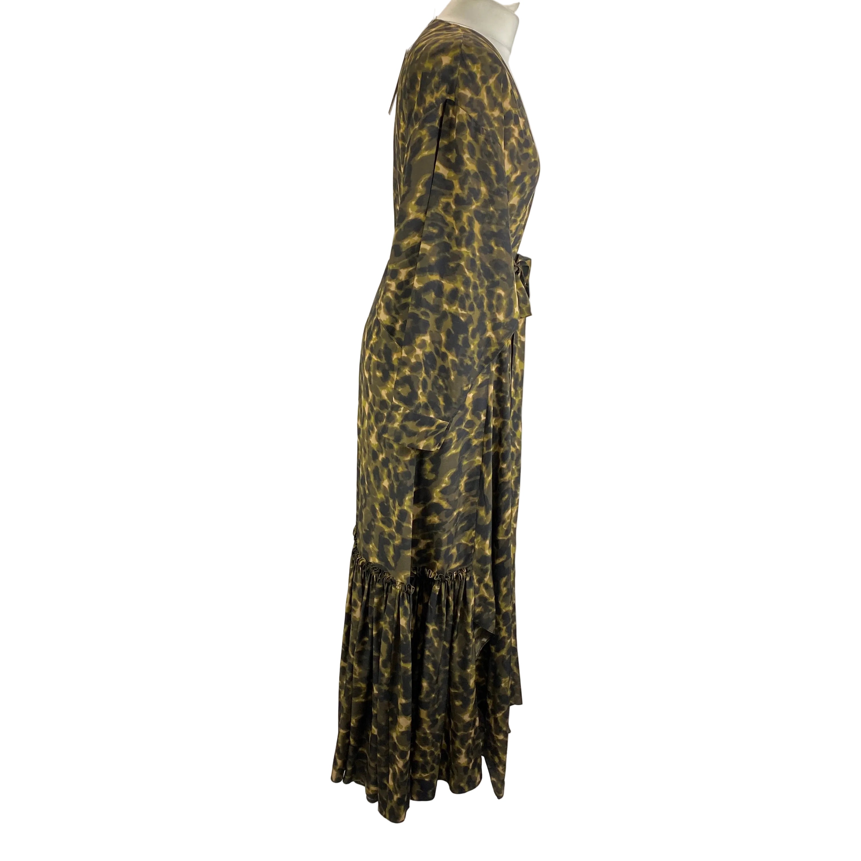 Stella McCartney Camo Print Silk Tiered Maxi Dress XXS/XS/S