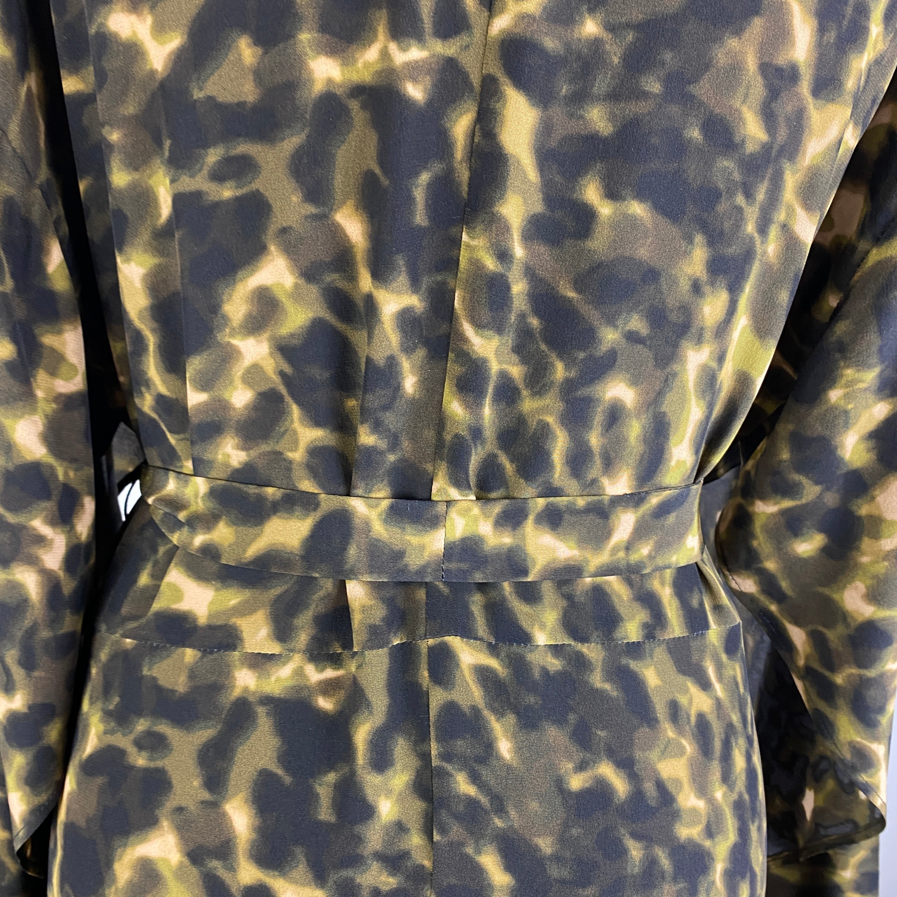 Stella McCartney Camo Print Silk Tiered Maxi Dress XXS/XS/S