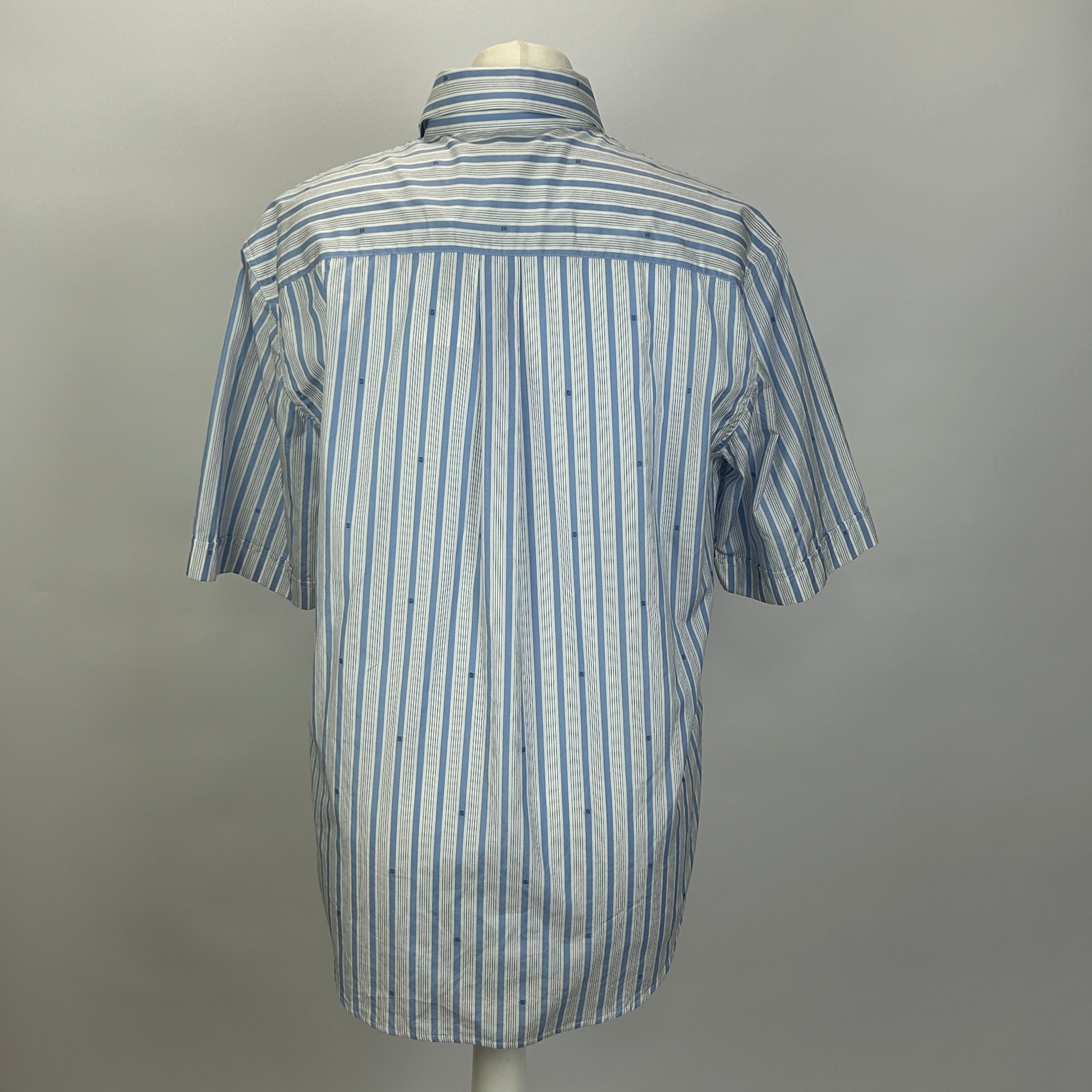 Gucci £523 Blue Stripe Cotton G Shirt with Embroidered Pocket XXS/XS/S