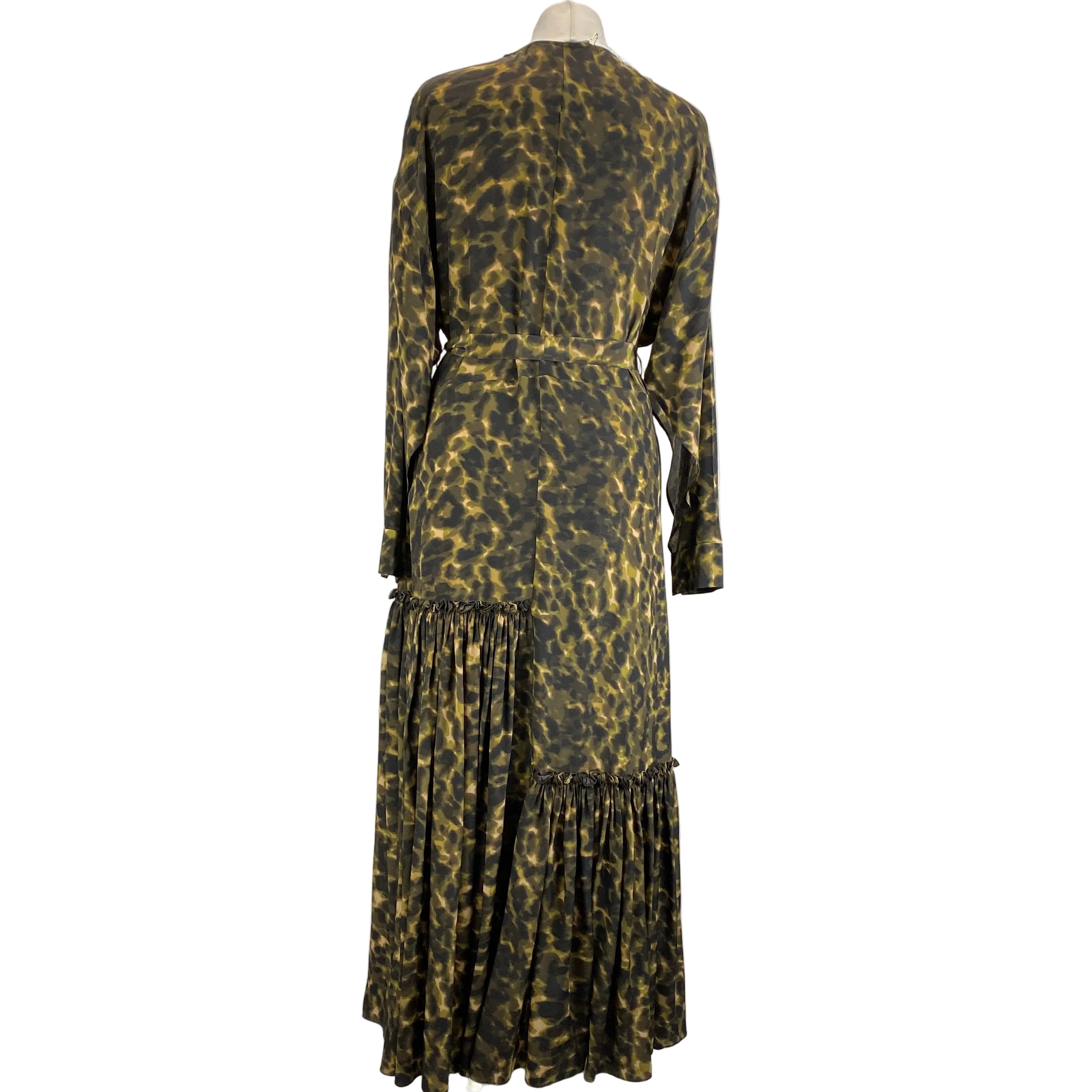 Stella McCartney Camo Print Silk Tiered Maxi Dress XXS/XS/S