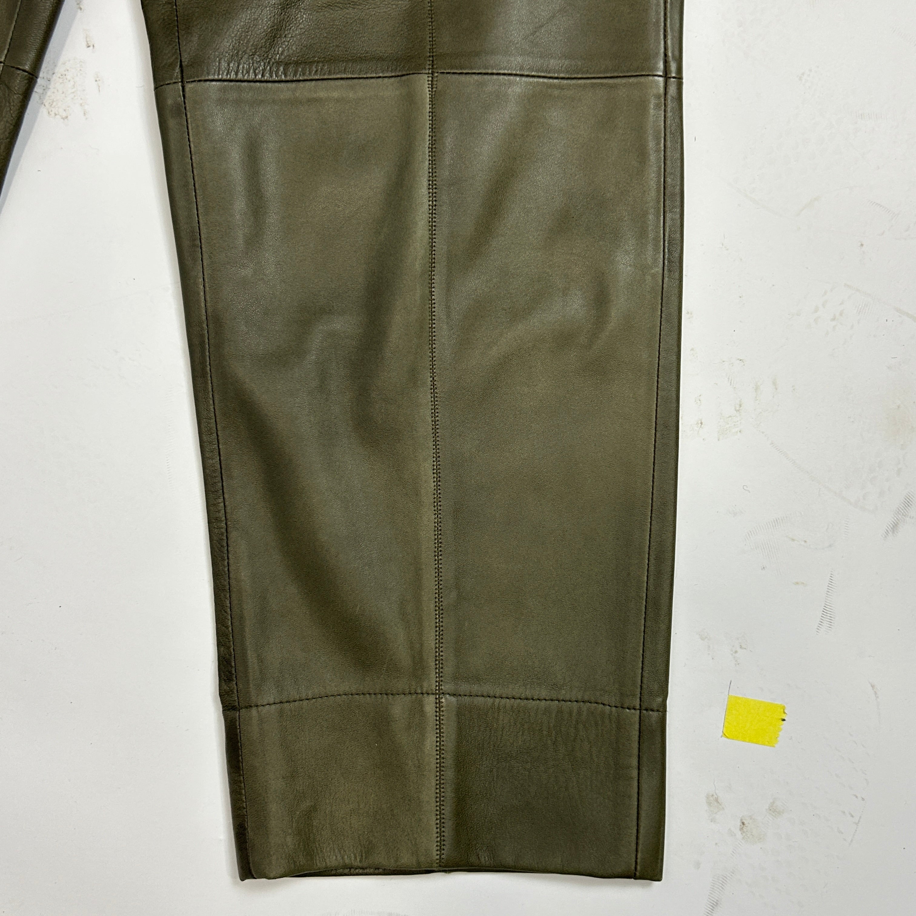 Jason Wu £995 Olive Lambskin Crop Trousers XXS
