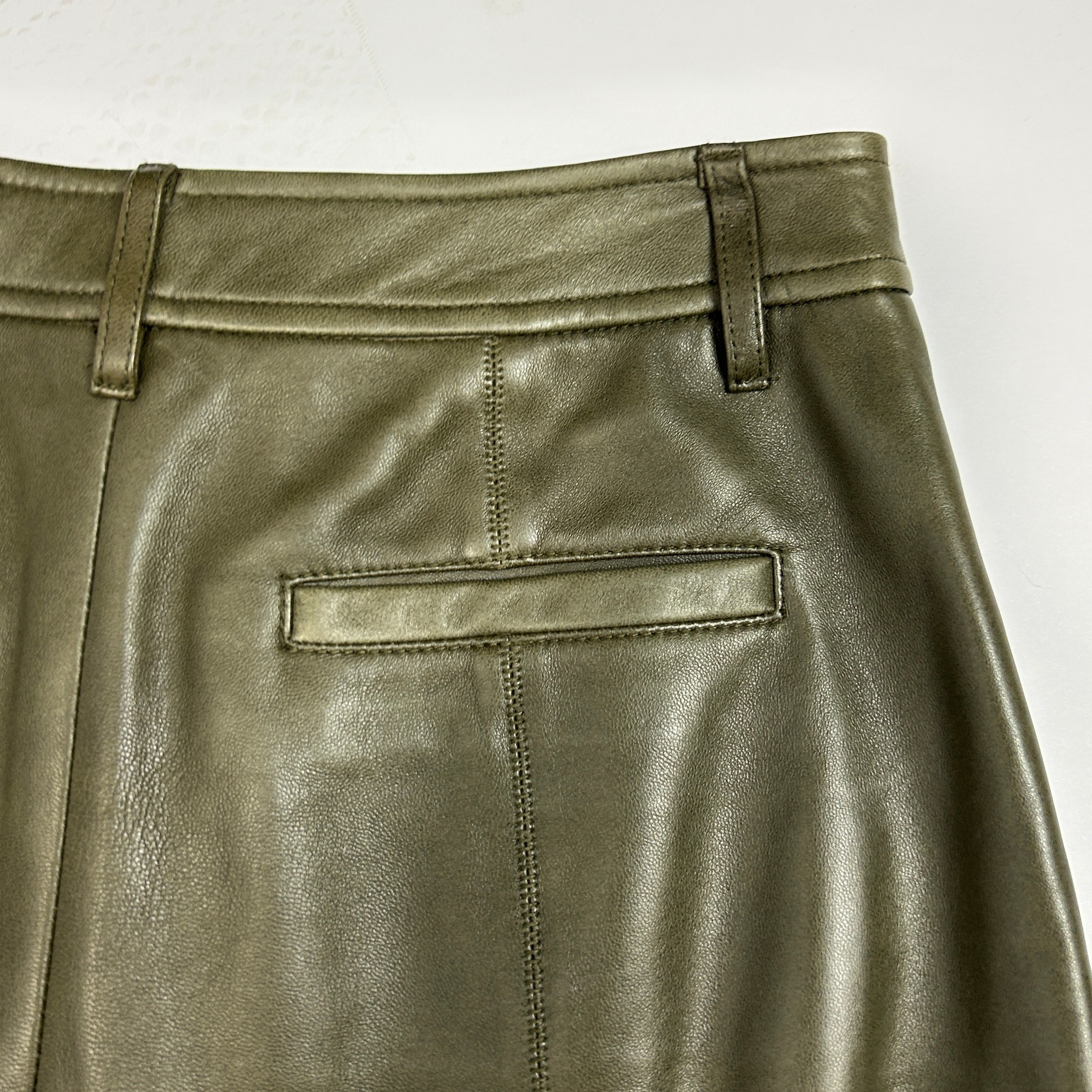 Jason Wu £995 Olive Lambskin Crop Trousers XXS