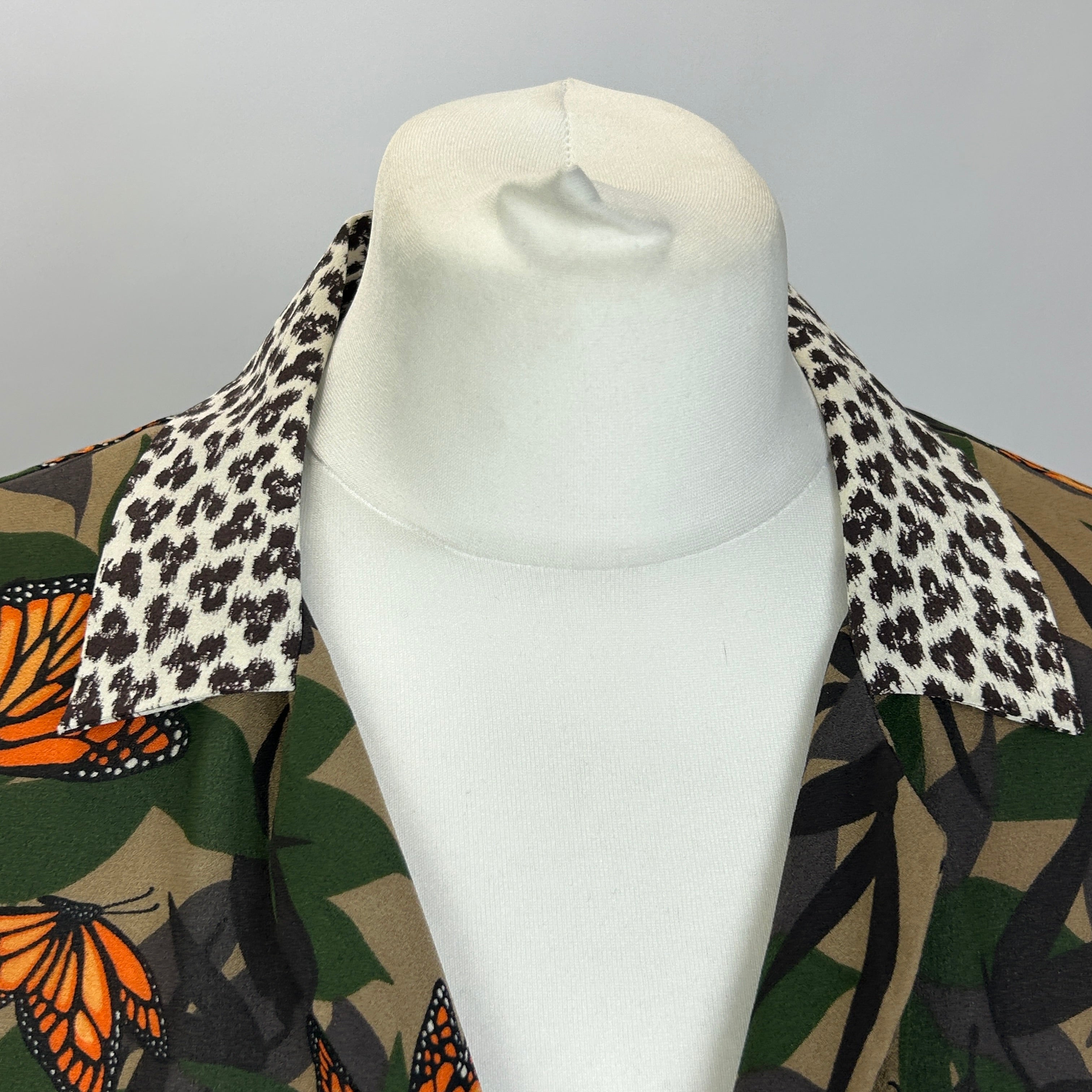 Equipment Camo Floral Butterfly Silk Shirt S/M