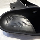 Balenciaga Brand New £460 Black Pool Crocs Flatbed Slide Sandals 41